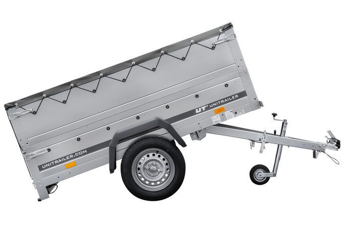 Remorque porte-voitures 200x106 UNITRAILER GARDEN 200 KIPP avec côtés BIS et bâche grise