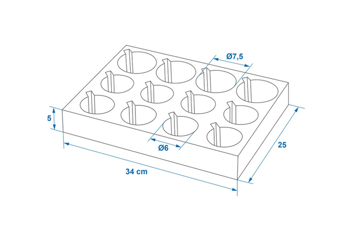 ProPlus 761472PM Porte-gobelets et verres pour camping, mousse souple, peut contenir 12 gobelets