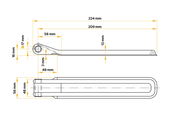 Charnière latérale de remorque WINTERHOFF BSCH 10-17-220 pour montage latéral de remorque