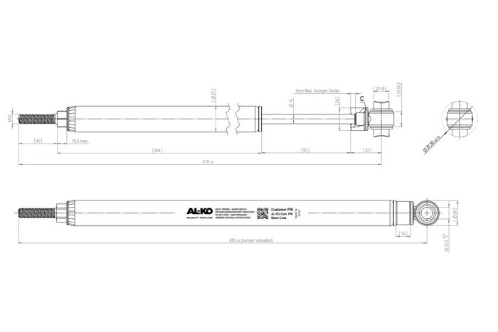 Amortisseur de frein/dispositif de freinage AL-KO 200V