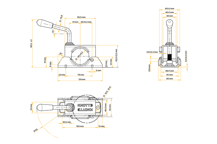Collier de serrage pour la roue de dérailleur KNOTT LB48 de 48 mm