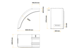 Demi-garde-boue gauche pour remorque DOMAR DR1014001, passage de roue 400/240 mm