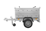 Remorque mono-essieu 150x106 UNITRAILER GARDEN 150 KIPP avec ridelles BIS et bâche en aluminium