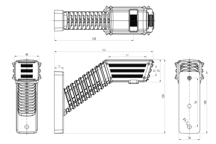 Feu de position LED SPOT WAŚ 2554L W297.4.1, gauche, sur une flèche