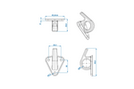 Crochet latéral en plastique ProPlus 342157V01 avec œillet pour la fixation de bâches et de sangles de remorque