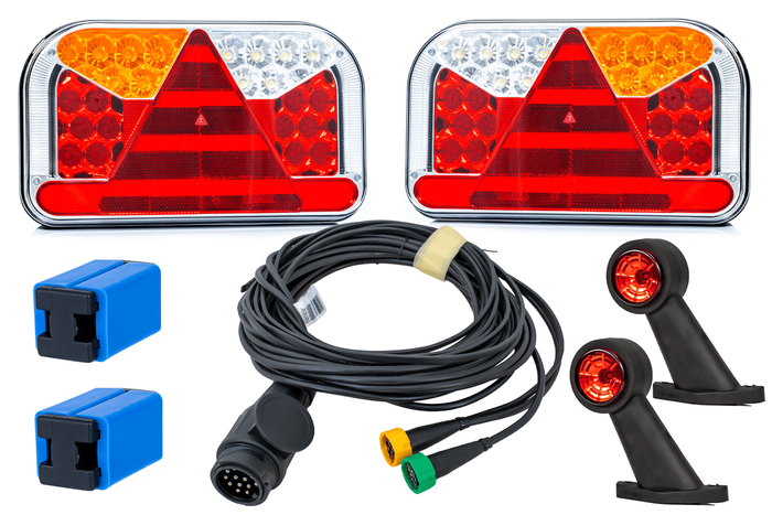 Kit d&#39;éclairage : feux arrière LED FRISTOM FT-170 + feux de position latéraux LED FRISTOM FT-009 + faisceau MANTES 5,2 m 13 broches