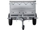 Remorque mono-essieu 200x106 UNITRAILER GARDEN 200 KIPP avec ridelles BIS, châssis H-0 et bâche grise