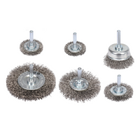 Ensemble de six brosses en acier inoxydable YATO YT-47593 avec tige pour perceuse