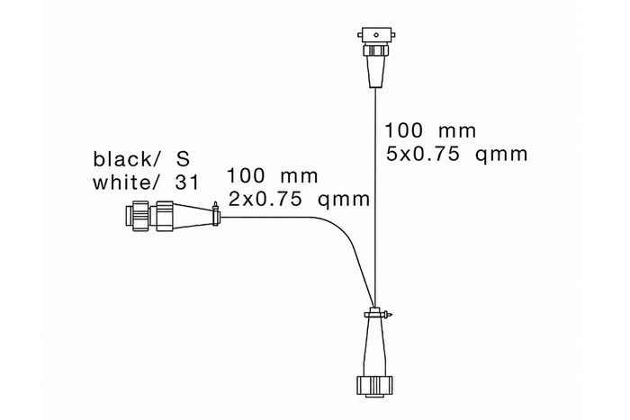 Adaptateur à baïonnette ASPOCK 5 broches avec branchement pour feu antibrouillard et feu de recul 0,1 m