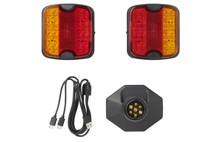 Feux arrière LED ProPlus 7 broches, 4 fonctions gauche + droite, magnétiques, Bluetooth