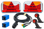 Kit d&#39;éclairage : feux arrière LED FRISTOM FT-170 + feux de position latéraux LED FRISTOM FT-009 + faisceau MANTES 5,2 m 13 broches