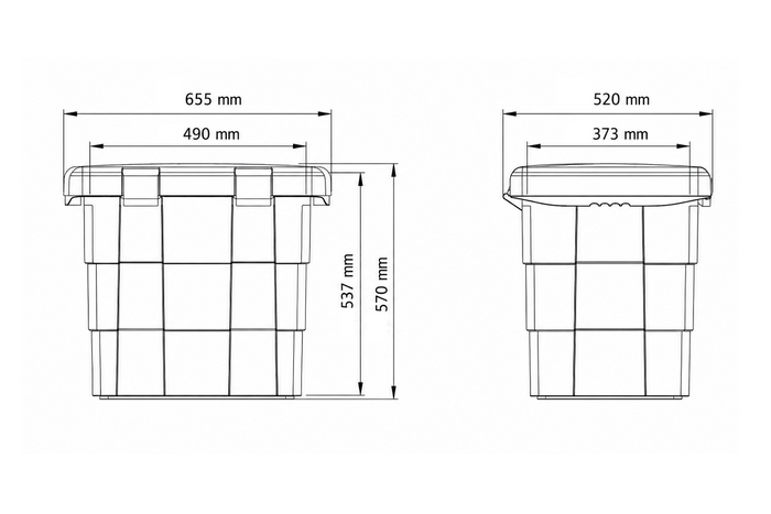 Conteneur pour matériaux en vrac (sable, sel de déneigement), DAKEN 86014 PITBOX dimensions : 655 x 570 x 520 mm, capacité : 108,5 l