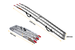 Rampe pliable UNITRAILER ALR002 en aluminium pour remorque, 221 cm, 340 kg, avec sangle