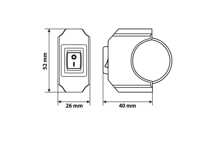 Interrupteur étanche pour volant LAMPA 90462 pour commander des appareils électriques 12 V 6 A max.