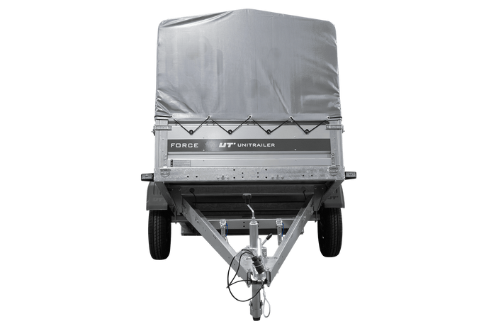 Remorque à un essieu 230x125 UNITRAILER FORCE 230 KIPP avec châssis H-800 et bâche grise