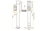 Béquille, support avec manivelle UNITRAILER TJ5001 pour remorque 1300 kg