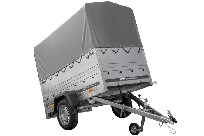 Remorque légère 200x106 UNITRAILER GARDEN 200 KIPP avec ridelles BIS, châssis H-800 et bâche grise
