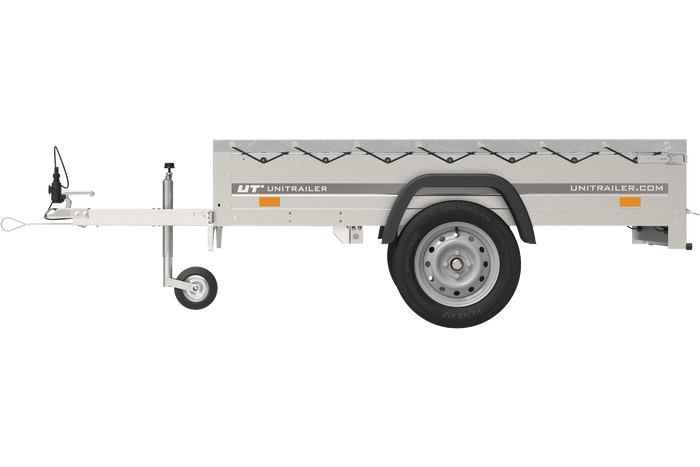 Remorque de jardin 200 Kipp avec roue jockey, châssis H-0 et bâche grise