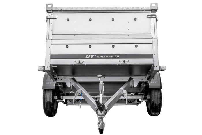 Remorque légère sur ressorts 200x125 UNITRAILER GARDEN 201/R KIPP avec ridelles supplémentaires et capot en aluminium