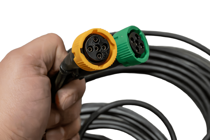 Prise de courant MANTES pour remorque, faisceau électrique 5,2 m, fiche 13 broches, 2 baïonnettes 5 broches