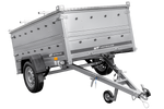 Remorque légère sur ressorts 200x125 UNITRAILER GARDEN 201/R KIPP avec ridelles supplémentaires et capot en aluminium