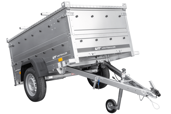 Remorque légère 200x106 UNITRAILER GARDEN 200 KIPP avec côtés BIS et cqpot en aluminium