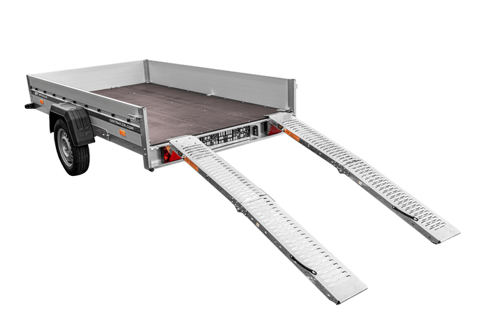 Rampes pliables UNITRAIER ALR004B en acier pour remorques, 190 cm, 400 kg, lot de 2