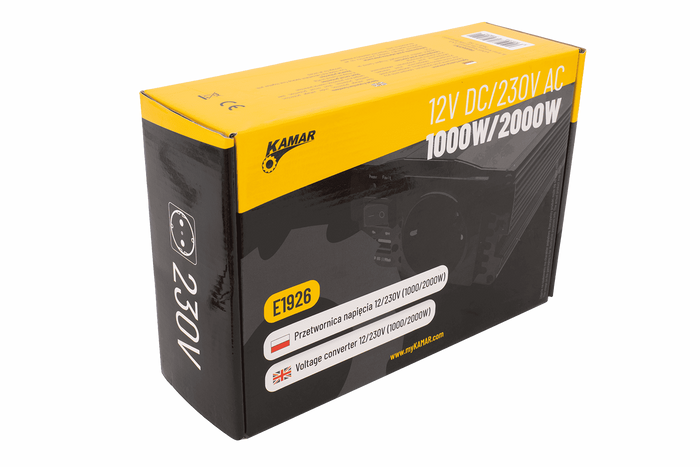 Convertisseur de tension 12V/230V (1000/2000W) KAMAR E1926