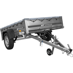 Remorque sur ressorts 200x125 UNITRAILER GARDEN 201/R KIPP avec châssis H-0 et bâche grise