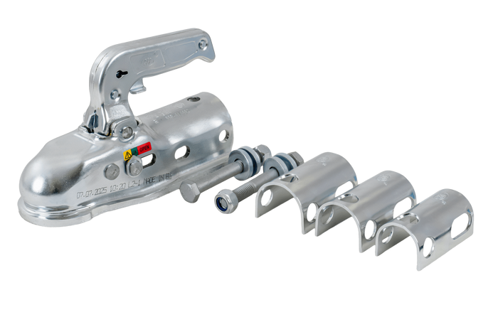 Attelage à boule STEELPRESS BC-3000.1D-00-00+Z3 pour remorque de 3 000 kg avec timon tubulaire de 35 à 50 mm