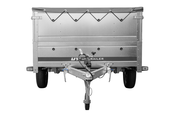 Remorque à un essieu sur ressorts 264x125 UNITRAILER GARDEN 264/R KIPP avec côtés, ridelles BIS, châssis H-0 et bâche grise