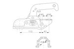 Attelage à boule WINTERHOFF WW 30-D2 pour remorque de 3000 kg avec timon tubulaire de 45-46 mm, en fonte