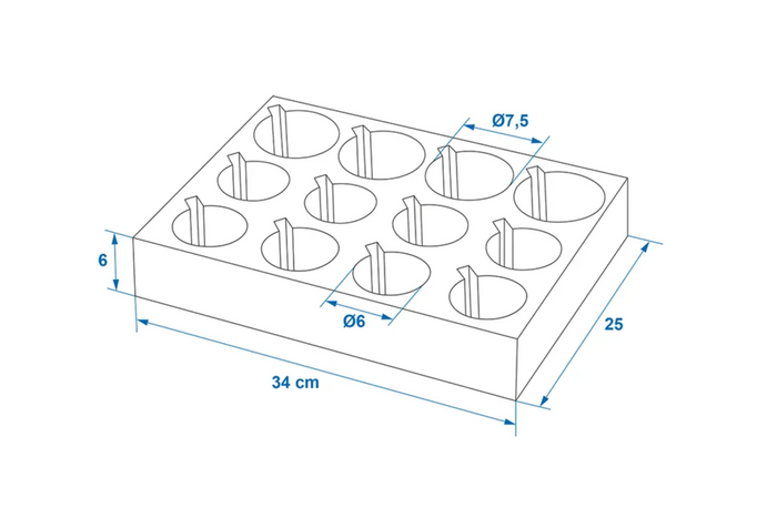 ProPlus 761472 Porte-gobelets et verres pour camping-car, mousse rigide, peut contenir 12 gobelets