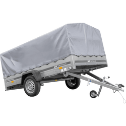 Remorque à un essieu sur ressorts 264x150 UNITRAILER GARDEN 265/R KIPP avec châssis H-800 et bâche grise