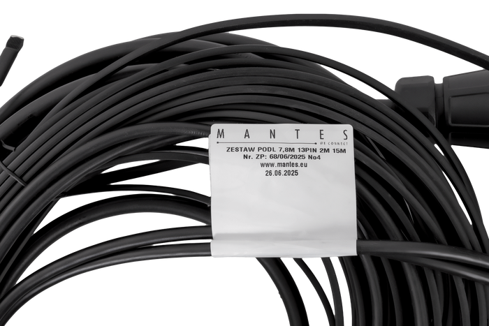 Installation électrique MANTES, faisceau remorque bateau 9,57 m, prise 13 broches, 2 baïonnettes 5 broches