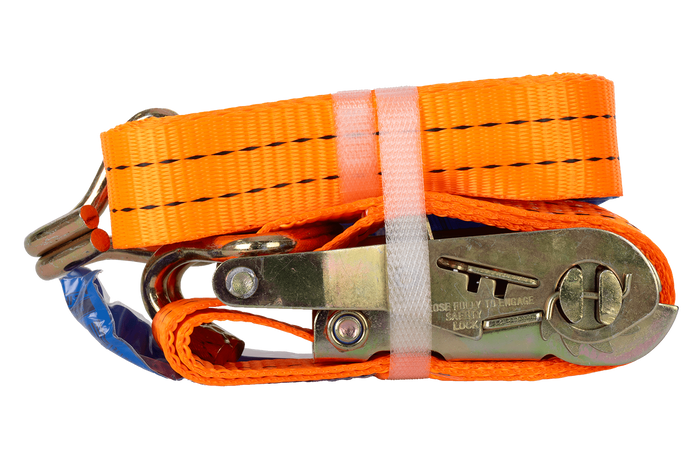 Ensemble de quatre courroies de transport UNITRAILER 3m/35mm/2t orange avec tendeur