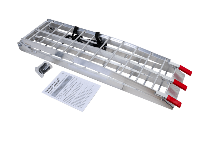 Rampe pliable UNITRAILER ALR002 en aluminium pour remorque, 221 cm, 340 kg, avec sangle