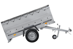 Remorque porte-voitures 200x106 UNITRAILER GARDEN 200 KIPP avec côtés BIS et bâche grise
