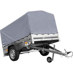 Remorque à un essieu sur ressorts 200x125 UNITRAILER GARDEN 201/R KIPP avec châssis H-800 et bâche grise