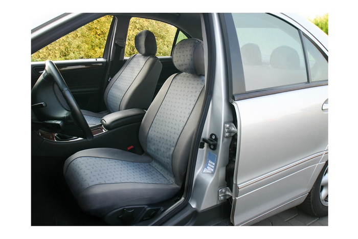 Ensemble de housses de siège auto LAMPA Glamur grises, pour les sièges avant