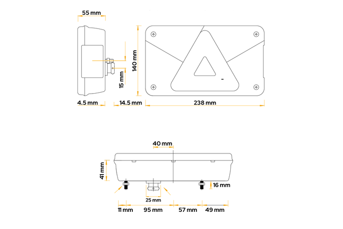 Feu arrière ASPÖCK Multipoint V LED, 6 fonctions, droit