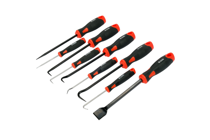 YATO YT-08426 Kit de 8 hameçons avec poignée et grattoir à joint