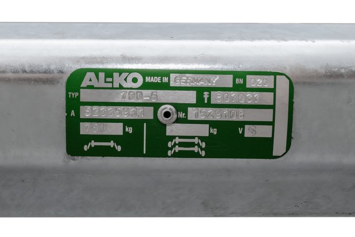 Essieu non freiné AL-KO OPTIMA pour remorque 750kg 1340mm 1730mm 4x100