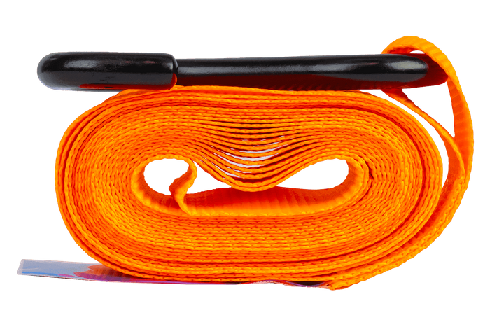 Ensemble de quatre sangles de transport UNITRAILER orange de 4 m/25 mm/0,68 t avec tendeur, dans une valise
