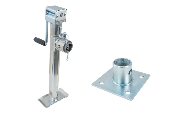 Kit complet de manivelle de levage TJ5002 + adaptateur TJ5002A UNITRAILER pour remorque 1300kg