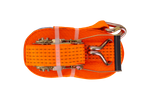 Ensemble de quatre courroies de transport UNITRAILER 15 m/50 mm/5 t orange avec tendeur