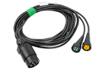 Faisceau de câblage électrique pour remorque ASPÖCK 58-1022-087, 4,5 m, connecteurs à baïonnette 7 broches, 2 x 5 broches