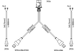 Faisceau électrique remorque MANTES 4,7 m prise 7 broches baïonnettes 2x 5 broches + 2x 2 broches