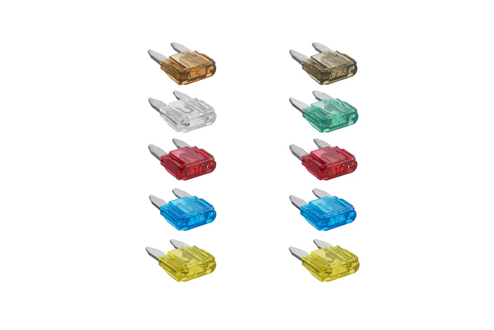 Fusibles mini à lames ProPlus 490371S, 12 V/24 V, lot de 10 pièces.