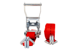 Ensemble de quatre sangles de transport UNITRAIER avec tendeur 4 m/25 mm/1 t rouge